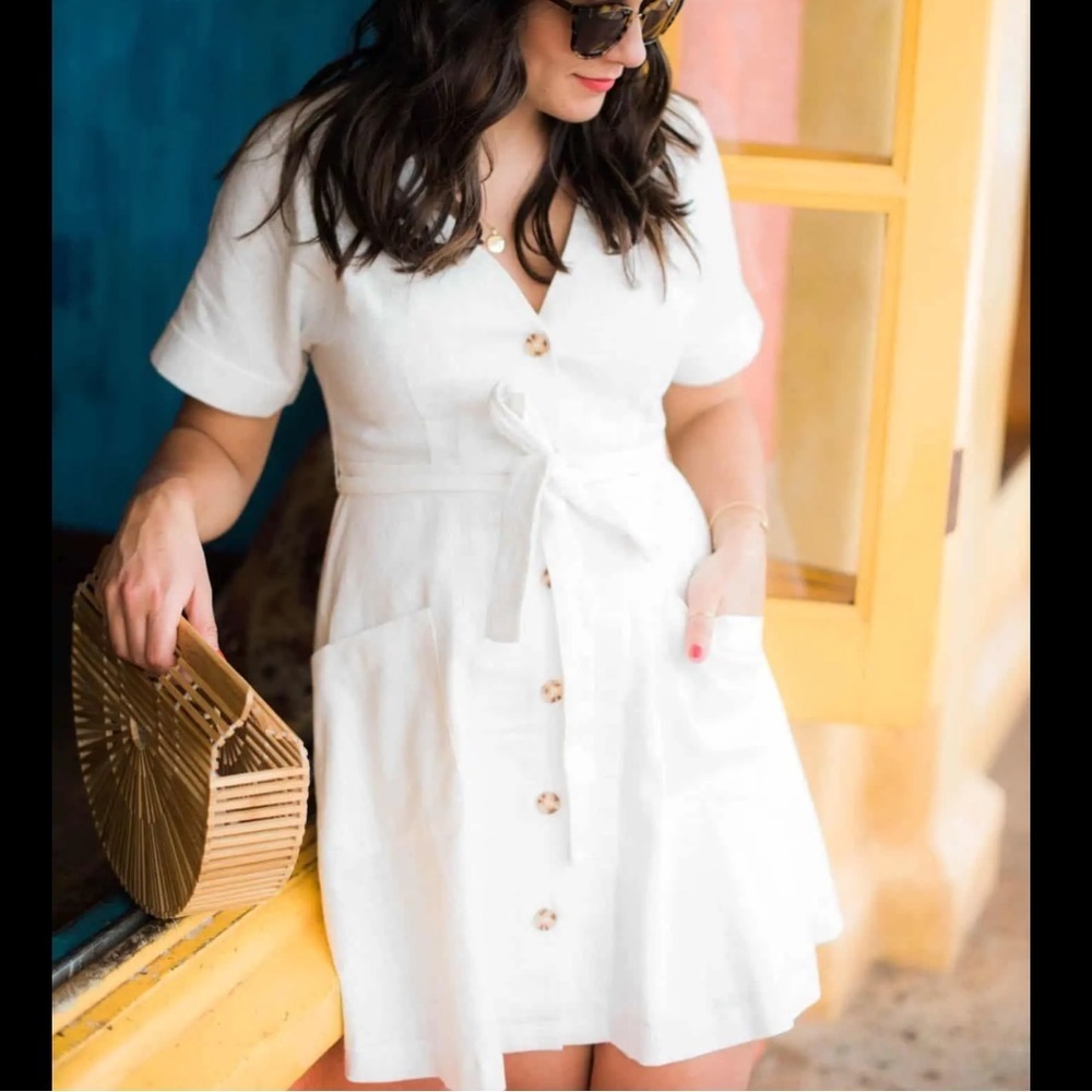 Moon River Open Back Button Down Dress NWT M